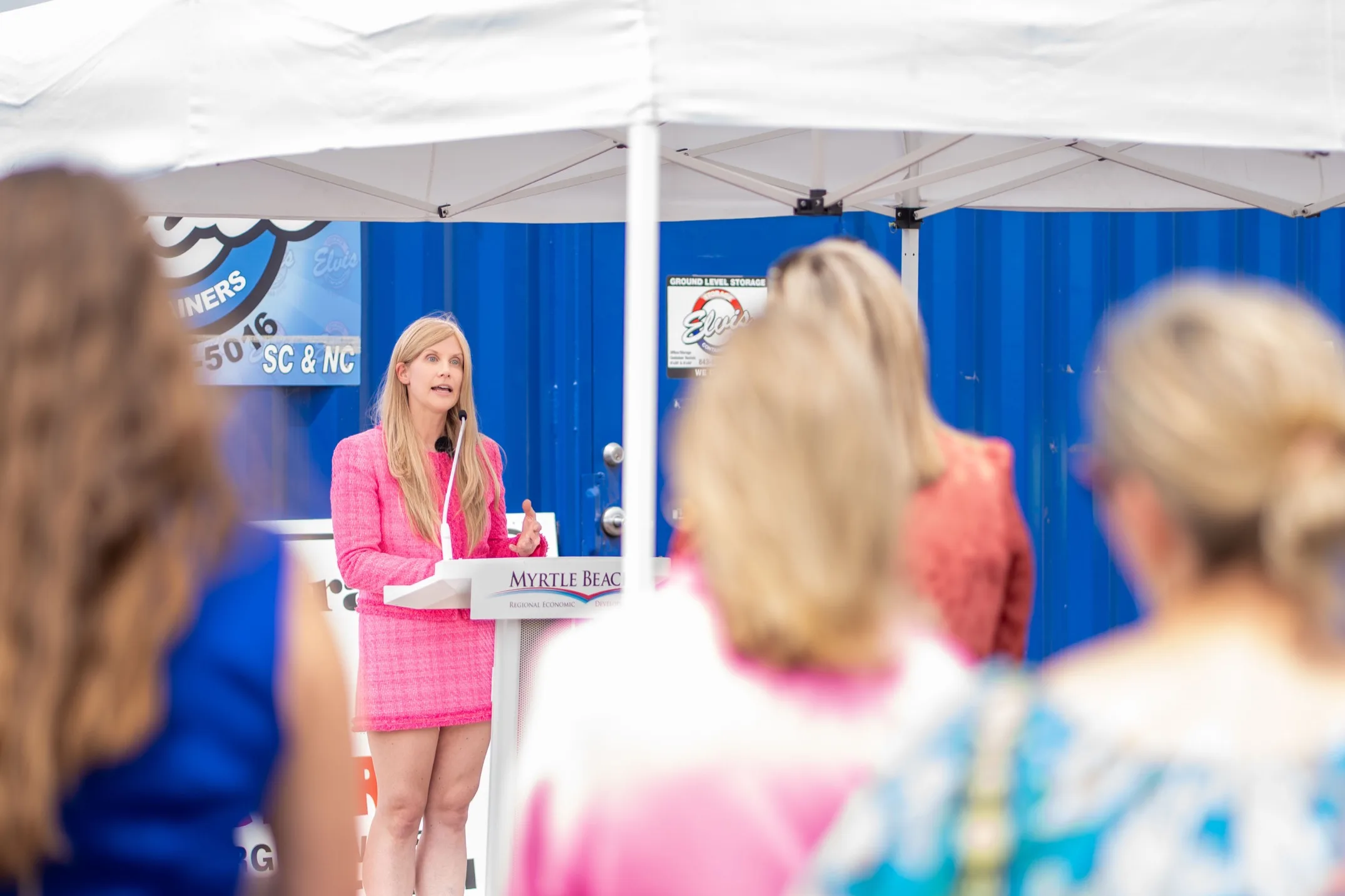 Remarks at the groundbreaking ceremony podium